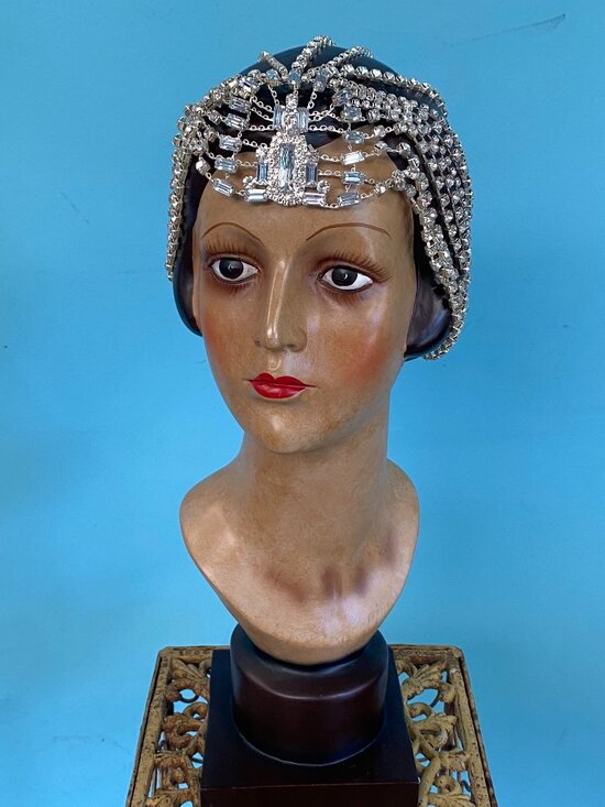 Rhinestone Fringe Headpiece Crystal Flapper Style Headdress Statement Piece main image 5